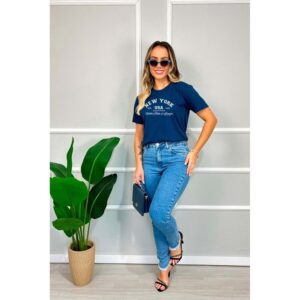 Camiseta Feminina Azul Marinho New York