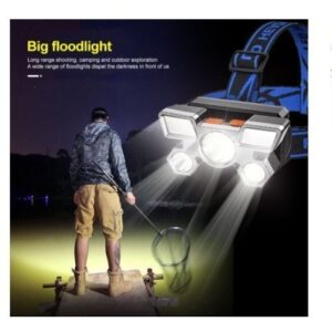 Cabeça De Lanterna 5 LED Super Brilhante À Prova D’água USB Recarregável 4 Modos
