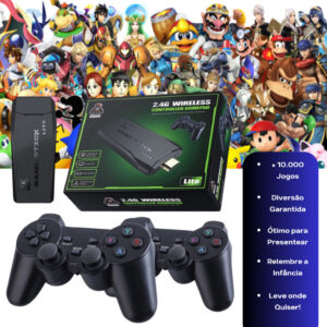 Original, sem fio, portátil. Controle retrô: 10 mil jogos, 4K. GameStick M15 PRO 4K (64GB): 20 mil jogos, 2 controles.