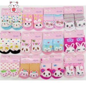 KIT 5 PARES Meia 3d Infantil Com Chocalho Menino E Menina WZ12