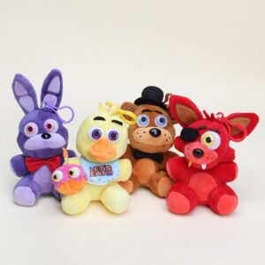 15cm-45cm Brinquedo De Pelúcia Five Nights at Freddy’s Branco Mangle Foxy Freddy Bonnie Chica Brinquedos Pesadelo Dourado Fazbear Chaveiro Pingente Peluche Presente Para Crianças