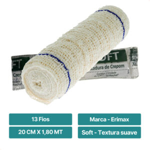 Atadura de Crepom 13 Fios 20cmx1,80m – Pacote com 36 unidades – Envio Imediato