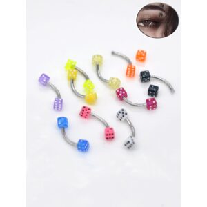10PCS Jóias De Dados Piercing Curvas Barbell Helix Brincos De Cartilagem Labret Stud Rook Earring