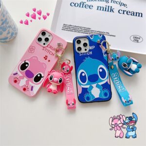 Capinha Para Xiaomi Redmi Note 14 13 12S 11S 10S 9S Redmi 14C 13C A3 12C 10C 9A 9C 9T Chaveiro de casal Stitch Angel