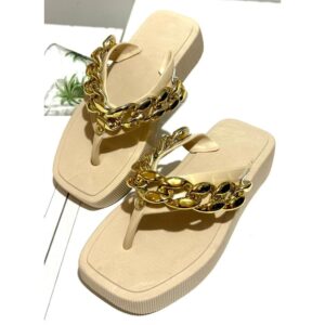 Chinelo Tamanco Quadrado Corrente Feminino do 34 ao 41 Confortável Casual Moda Verão