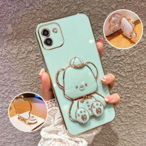 Capa De Proteção Para Telefone À Prova De Choque Samsung Galaxy A03S A03 Core Cute 3D Hatted Baby Bear Stand