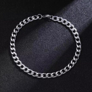 Kit Corrente Colar e Pulseira Conjunto Fina 1×1 Aço Inox Prata