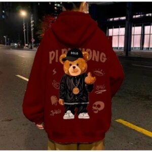 Moletom Canguru Urso Mostrando O Dedo Unissex Masculino e Feminino Streetwear Flanelado Promoção d jrhoodies