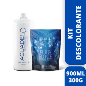 KIT PÓ DESCOLORANTE ULTRA BLOND 300G + AGUA OXIGENADA CREMOSA 40 VOL 900ML PROBELLE