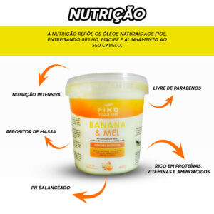 Kit Banana E Mel Nutrição Capilar Hidratação Profunda Tratamento Intensivo