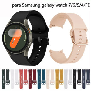 PULSEIRA DE SILICONE PARA SAMSUNG GALAXY WATCH FE 7 6 5 4 5PRO CLASSIC 44MM 40MM 45MM 42MM 46MM 43MM 47MM