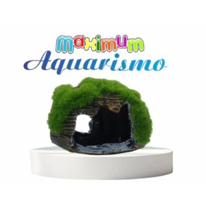 Barril Em Resina Com Musgo Realista Para Aquário Com Amor Para Peixes