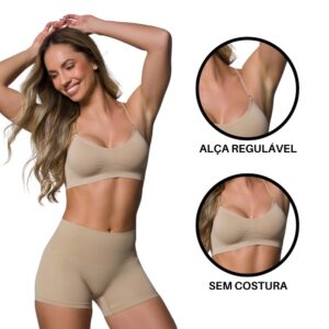 Sutiã Top Original Selene Básico Adulto Sem Bojo Com Alças Reguláveis Sem Costura Anatomico