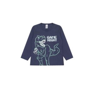 Pijama Infantil Masculino Inverno Game Night – Hey Kids Azul BRILHA NO ESCURO