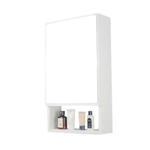ARMÁRIO PARA BANHEIRO COM ESPELHO TEBAS BRANCO 34CM
