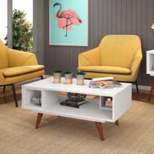 MESA DE CENTRO SALA RETRO 45 2 NICHOS BRANCO – OLIVAR MÓVEIS