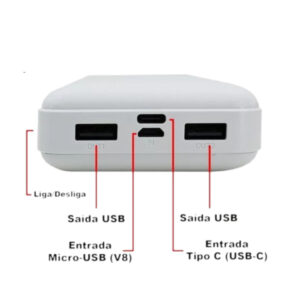 Power bank carregador portátil 20.000mah – inova