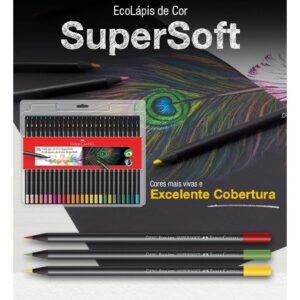 Lápis de Cor 50 Cores Ecolápis SuperSoft Original Profissional Artista – Faber Castell