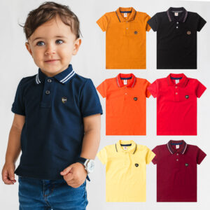 Kit Sortido 2 Peças Camiseta Polo Menino Infantil Manga Curta Verão