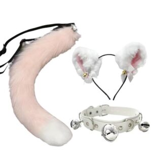 Imitação De Gato Fofo Fita De Orelha De Animal Para Mulher Gargantilha De Sino Rabo De Raposa Conjunto Completo Cosplay Acessórios