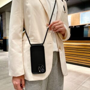 Capa Para IPhone 15 16 Pro Max Crossbody Lanyard Cord Strap De Silicone 11 X XS XR 7 8 Plus 12 13 14 15 Telefone Marrom
