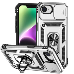 Lente Da Câmera Deslizante Protege Capa Para iPhone 16e Anel Suporte Armadura À Prova De Choque De Telefone
