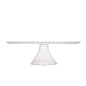 Prato De Cristal Para Bolo E Doces Com Pé Pearl Wolff