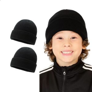 KIT 2 TOUCA GORRO INFANTIL UNISSEX 5 A 12 ANOS DE INVERNO QUENTINHA PROTEGE FRIO EM POLIÉSTER