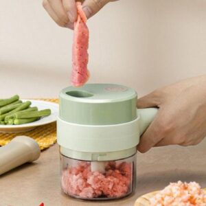 Cortador Elétrico De Legumes 4 Em 1 Sem Fio Recarregável Triturador Durável Ferramenta De Cozinha