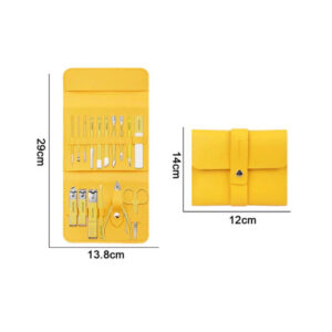 kit 16pc Profissional conjunto de ferramentas de manicure fácil de armazenar caso dobrável tesoura de unhas de economia