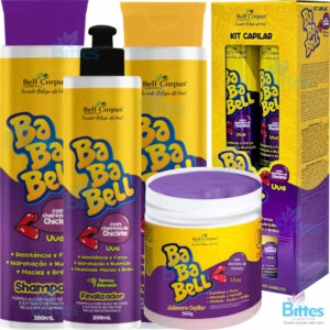 kit Bababell Bell Corpus Hidratação de Cabelo Cheirinho de Chiclete Tutti Frutti- UVA- Moranngo- Maça verde- Banana
