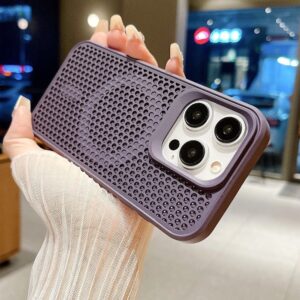 IPhone 15 14 Plus 13 12 11 Pro Max Capa Protetora Magnética De Luxo Com Rede De Resfriamento Respirável