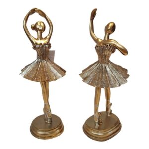 Bailarina Glitter Decoraçao Estatua Dupla Sala Quarto Home