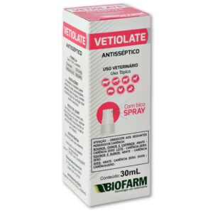 Antisséptico para Lesões de Pele Escoriações Vetiolate para Animais – Biofarm
