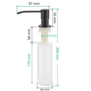 Dispenser Detergente Sabonete Liquido Embutir 500ml Preto