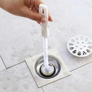 2 Escova Desentupidor de Ralo e Tubo Pia Vaso Esgoto 45cm Longa Flexível Reutilizável