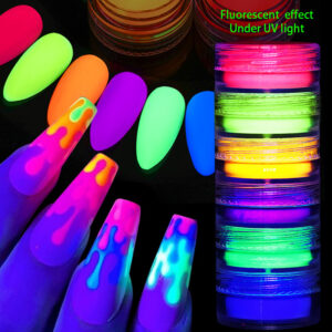 6Box/Set Pó De Unhas Pérola Pigmento Espelho Cromado Efeito Esfregão Gel Manicure Decorações
