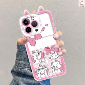 Capa Flexível De TPU Para Samsung Galaxy A54 A55 A35 A14 A34 A25 A24 A15 A52 A53 A52S A72 A73 M23 M54 5G A03 Núcleo De Celular Macia Orelhas Boneca Mary Cat Desenho Animado Antiqueda À Prova De Choque