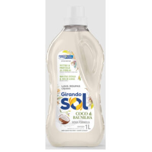 Lava Roupa Líquido 1 Litro com 1 unidade ou Kits de 2 – Girando Sol (Ação Total e Coco Baunilha)