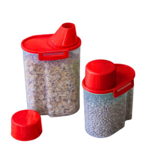 Kit 2 Pote Porta Farinha 2,5L + 1,8L Farinheira c/ Bico Dosador Dispenser Para Cereais 2500ml 1800ml Porta Sabão em Pó