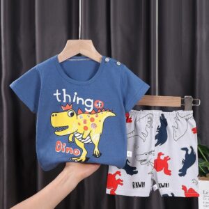 Roupa de Verão para Bebês, Conjunto de Manga Curta +Shorts 2 Peças,