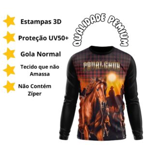 Camisa Camiseta Unissex UV Estampa Cavalgada Muladeiros Cavalos novo