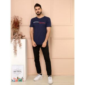 CHENGHONG Camiseta Básica Masculina Paris Lisa Fio 30.1 100% Algodão casual NOVO