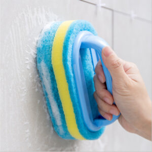 Kit 2 Peças Escova de Limpeza Multifuncional Com Esponja Para Cozinha e Banheiro – Remoção de Manchas em Azulejos/Vidros