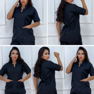 Bata Feminina Acinturada Personagens de Desenhos Uniforme de Clinica Beleza