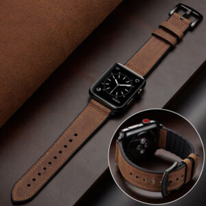 COURO GENUÍNO + PULSEIRA HÍBRIDO DE SILICONE PARA RELÓGIO A-PPLE SÉRIE 9 ULTRA 8 7 6 SE 5 4 3 DE SMARTWATCH INTELIGENTE CONFORTÁVEL IWATCH 38MM 40MM 42MM 44MM 45MM 49MM 41MM