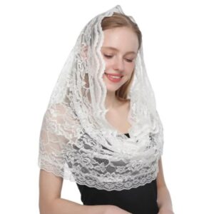 Elegante Laço Véu Noiva Espanhola Mantilla Para Igreja Católica