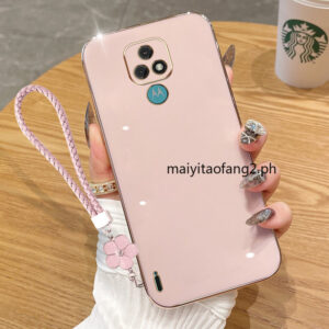 Caixa para telefone Motorola Moto E7 Plus E7i E7 Power Phone Case estilo coreano 6D Silicone macio de luxo para telefone + Lanyard 6DDD livre