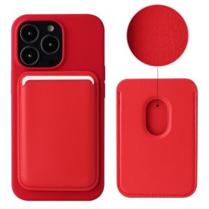 Capa De Couro Com LOGO MagSafe Para iPhone15141312 Pro Max/Mini Porta Cartão/Carteira Magnética Compartimentos De Bolso