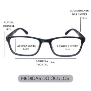 Kit com 2 Óculos de Grau para Leitura / Trabalho / Descanso Unissex – Cor Cinza
